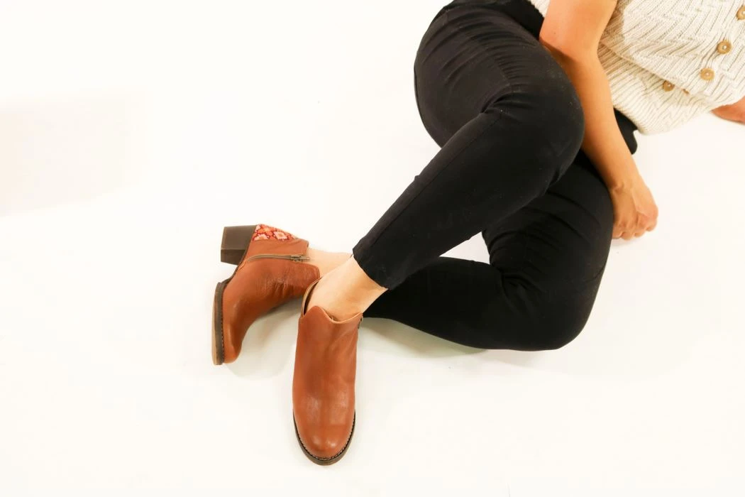 Darzah Tatreez Ankle Boot - Brown Shoes 4 Darzah Tatreez Ankle Boot - Brown Shoes