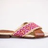 Darzah Shoes Tatreez Cross Sandal - Berry