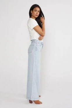 ÉTICA New Arrivals Devon Wide Leg Jeans - Sea Breeze