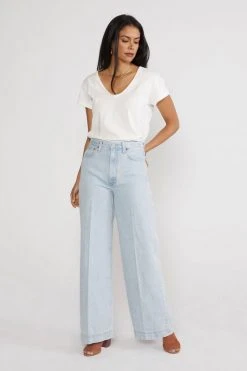 ÉTICA New Arrivals Devon Wide Leg Jeans - Sea Breeze