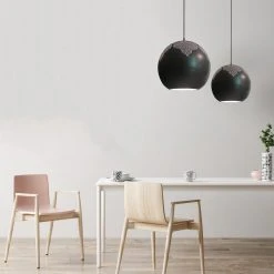 Dounia Home Lighting Najma Trellis Globe Pendant Light - Gunmetal