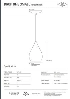 Ameico Drop One Small Pendant - White Matte Lighting