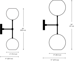 Dounia Home Mishal Dual Globe Wall Sconce Lighting 17 Dounia Home Mishal Dual Globe Wall Sconce Lighting