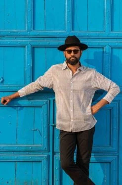 Dushyant Asthana Men's Amir Shirt - Blue Stripes