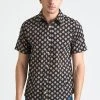 Dushyant Asthana Men's Prat Short Sleeve Shirt - Black Motif