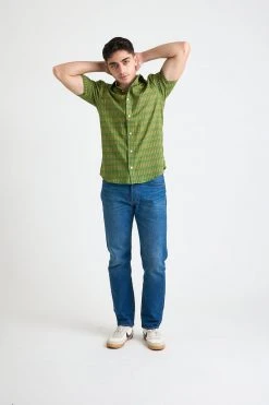 Dushyant Asthana Men's Prat Short Sleeve Shirt - Green Sticks 8 Dushyant Asthana Men's Prat Short Sleeve Shirt - Green Sticks