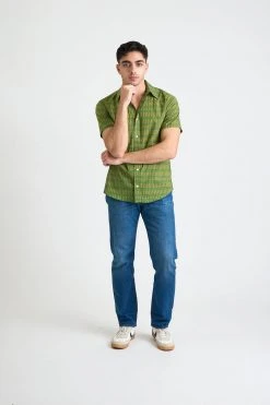 Dushyant Asthana Men's Prat Short Sleeve Shirt - Green Sticks 9 Dushyant Asthana Men's Prat Short Sleeve Shirt - Green Sticks