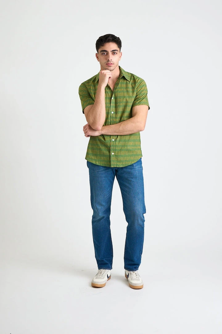 Dushyant Asthana Men's Prat Short Sleeve Shirt - Green Sticks 6 Dushyant Asthana Men's Prat Short Sleeve Shirt - Green Sticks