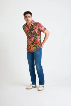 Dushyant Asthana Men's Prat Short Sleeve Shirt - Pink Floral 7 Dushyant Asthana Men's Prat Short Sleeve Shirt - Pink Floral