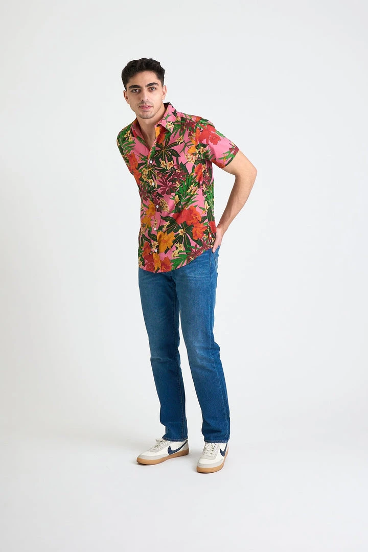 Dushyant Asthana Men's Prat Short Sleeve Shirt - Pink Floral 5 Dushyant Asthana Men's Prat Short Sleeve Shirt - Pink Floral