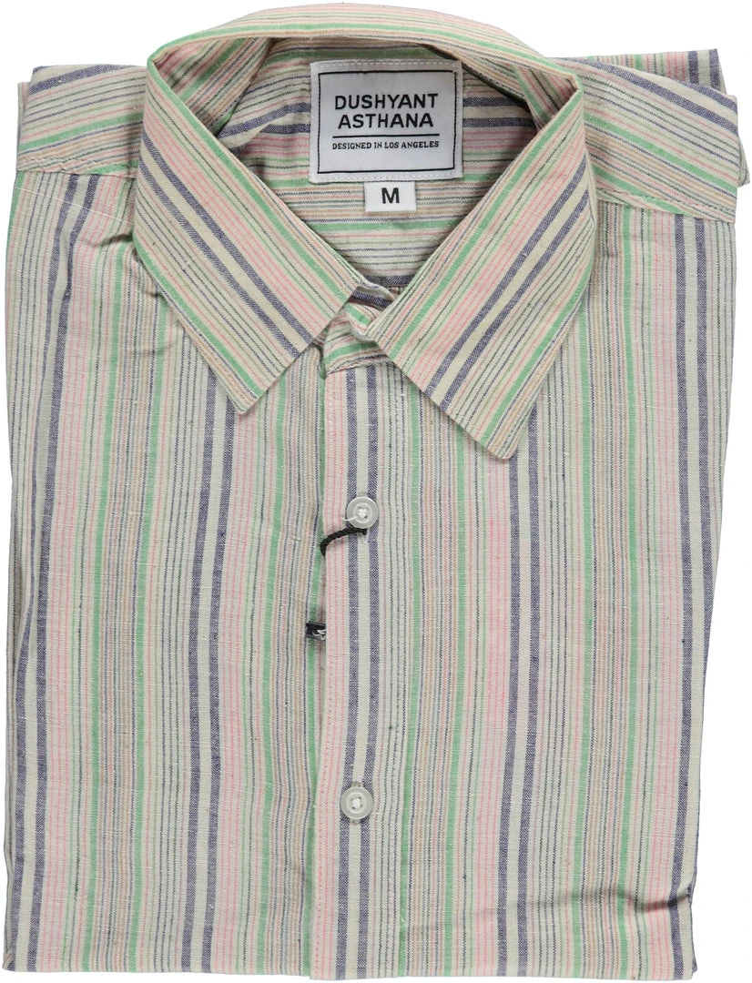 Dushyant Asthana Men's Amir Shirt - Multicolor Stripes 5 Dushyant Asthana Men's Amir Shirt - Multicolor Stripes