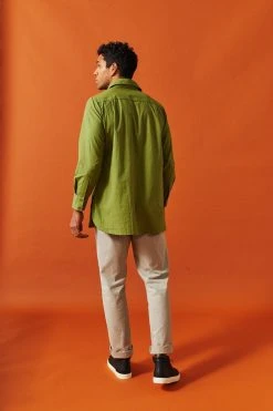 Dushyant Asthana Men's Kameez Oversized Shirt - Light Olive 11 Dushyant Asthana Men's Kameez Oversized Shirt - Light Olive