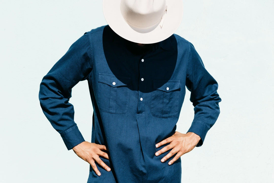 Dushyant Asthana Men's Kameez Oversized Shirt - Mood Indigo 3 Dushyant Asthana Men's Kameez Oversized Shirt - Mood Indigo