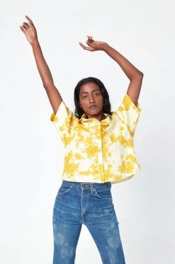 Dushyant Asthana Michelle Tie Dye Short Sleeve Shirt - Citrus Splash