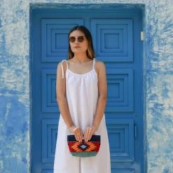 MZ Fair Trade Accessories Eagle Eye Wool Clutch Bag