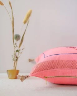 Soil To Studio Eli Linen Throw Pillow Cover - Bright Pink Best Sellers
