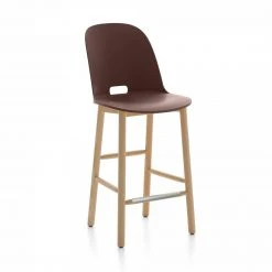 Emeco Alfi Recycled High Back Counter Stool - Ash