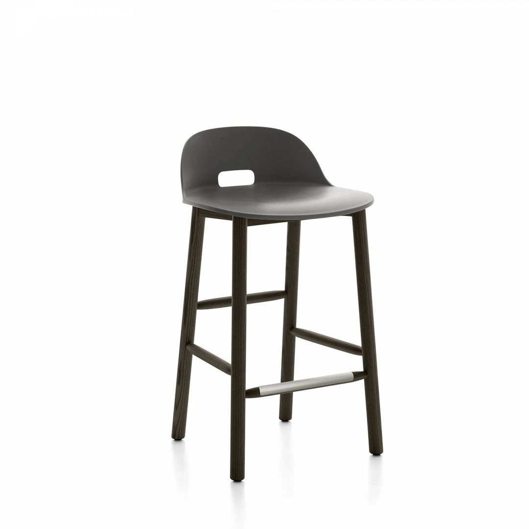 Emeco Furniture Alfi Recycled Low Back Counter Stool - Dark Ash 11 Emeco Furniture Alfi Recycled Low Back Counter Stool - Dark Ash