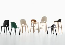 Emeco Alfi Recycled High Back Counter Stool - Ash