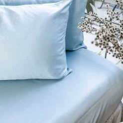 Ettitude Bamboo Sateen Fitted Sheet - Starlight Blue Home Goods