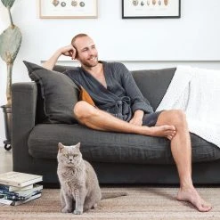 Ettitude Unisex Bamboo Waffle Robe - Slate Best Sellers