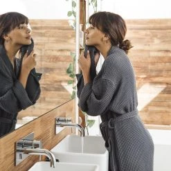 Ettitude Unisex Bamboo Waffle Robe - Slate Best Sellers