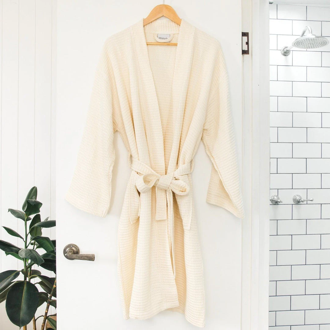 Ettitude Best Sellers Unisex Bamboo Waffle Robe - Natural 4 Ettitude Best Sellers Unisex Bamboo Waffle Robe - Natural