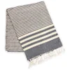 Hilana: Upcycled Cotton Fethiye Upcycled Turkish Towel / Blanket - Navy Blue Recycled + Upcycled