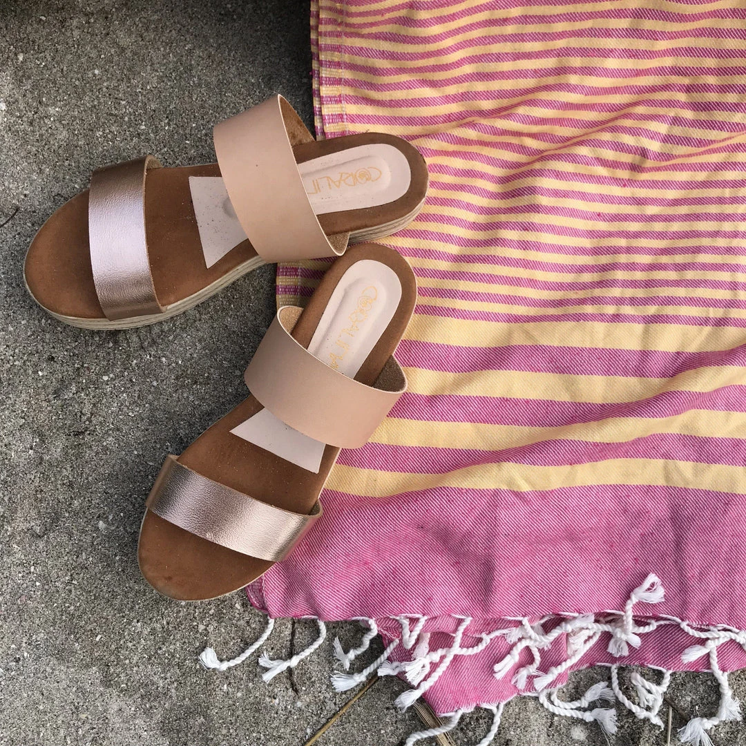 Hilana: Upcycled Cotton Fethiye Upcycled Turkish Towel - Pink 7 Hilana: Upcycled Cotton Fethiye Upcycled Turkish Towel - Pink