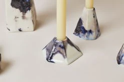 Lauren HB Studio Geo Porcelain Candlestick Holder - Nebula