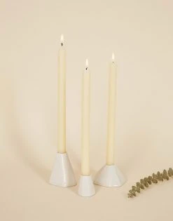 Lauren HB Studio Geo Porcelain Candlestick Holder Set