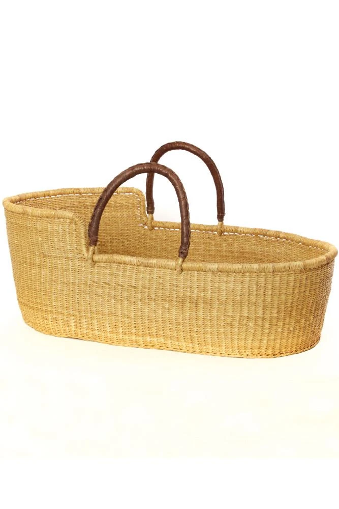 Swahili African Modern Home Goods Moses Bassinet Basket - Natural 3 Swahili African Modern Home Goods Moses Bassinet Basket - Natural