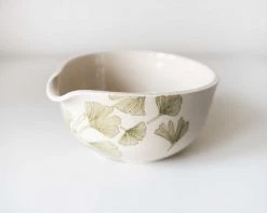 Moonshine Design Ginkgo Leaf Porcelain Matcha Bowl Home Goods