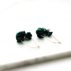 Giulia Letzi + META Jewelry Leona Upcycled Drop Earrings - Dark Green