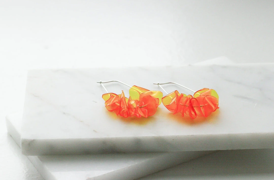 Giulia Letzi + META Jewelry Leona Upcycled Drop Earrings - Orange 7 Giulia Letzi + META Jewelry Leona Upcycled Drop Earrings - Orange