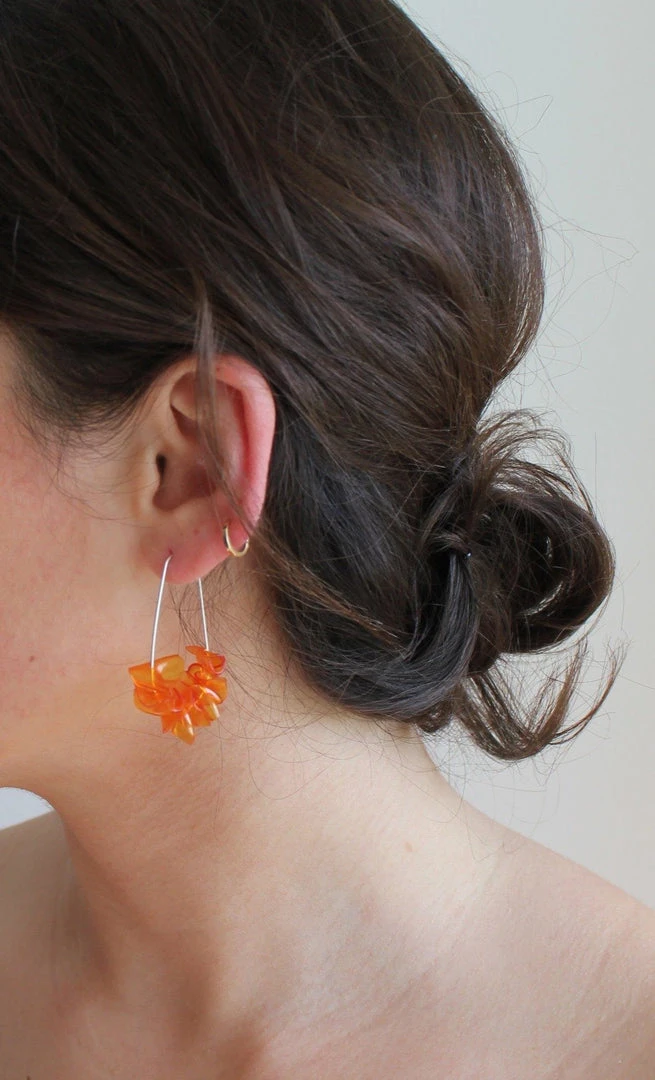 Giulia Letzi + META Jewelry Leona Upcycled Drop Earrings - Orange 4 Giulia Letzi + META Jewelry Leona Upcycled Drop Earrings - Orange