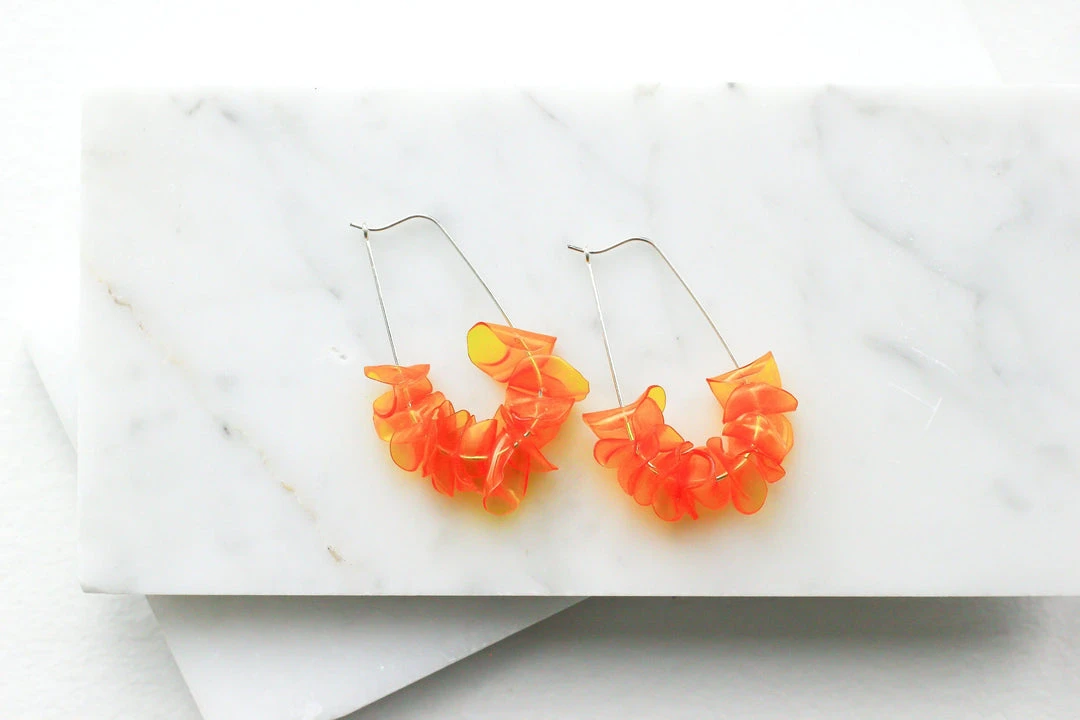 Giulia Letzi + META Jewelry Leona Upcycled Drop Earrings - Orange 5 Giulia Letzi + META Jewelry Leona Upcycled Drop Earrings - Orange
