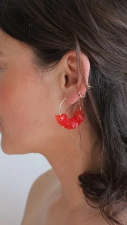 Giulia Letzi + META Jewelry Leona Upcycled Drop Earrings - Coral