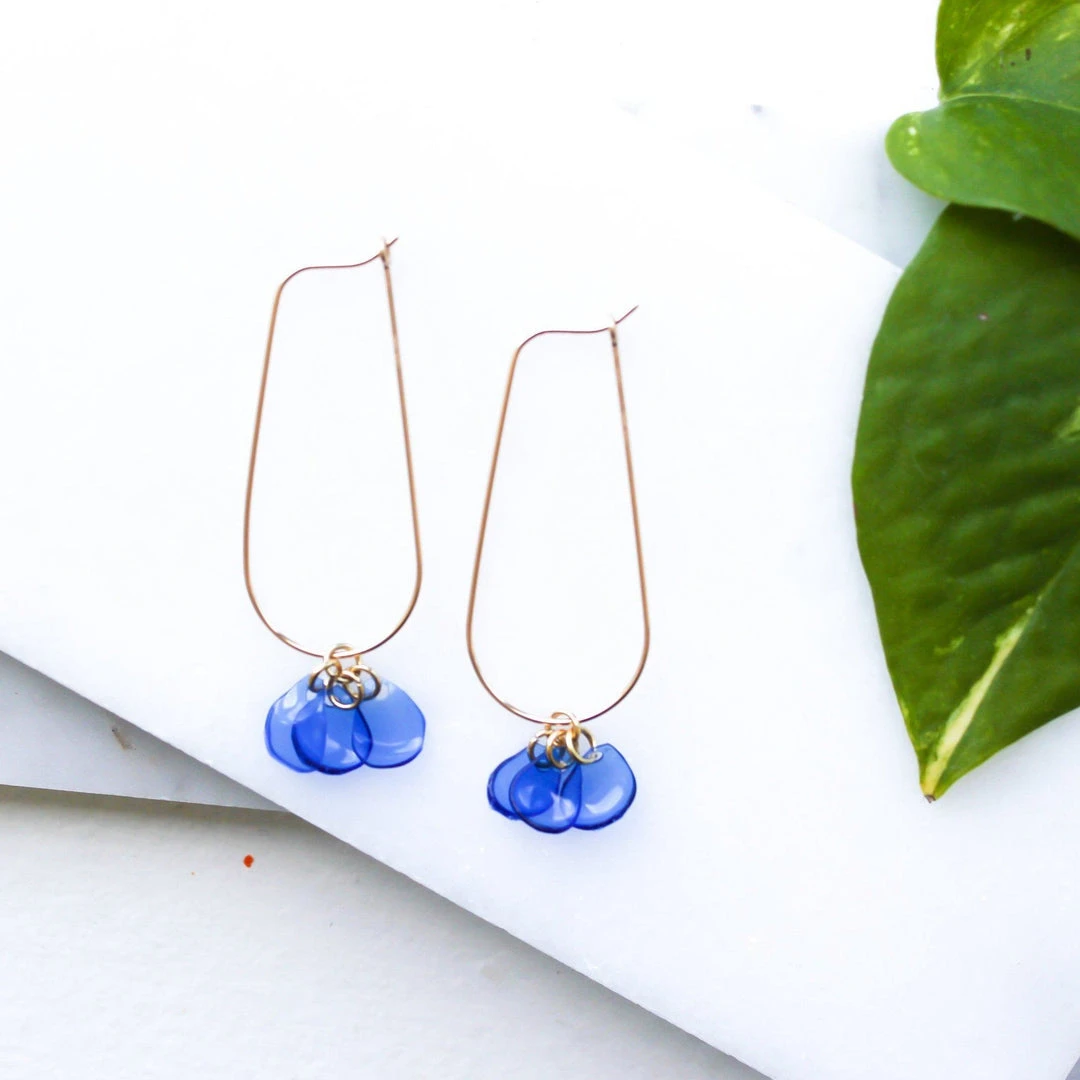 Giulia Letzi + META Jewelry Ginevra Upcycled Drop Earrings - Blue 3 Giulia Letzi + META Jewelry Ginevra Upcycled Drop Earrings - Blue