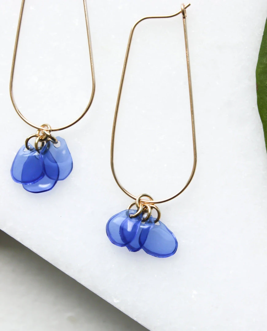 Giulia Letzi + META Jewelry Ginevra Upcycled Drop Earrings - Blue 4 Giulia Letzi + META Jewelry Ginevra Upcycled Drop Earrings - Blue