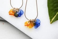 Giulia Letzi + META Jewelry Ginevra Upcycled Drop Earrings - Blue + Orange