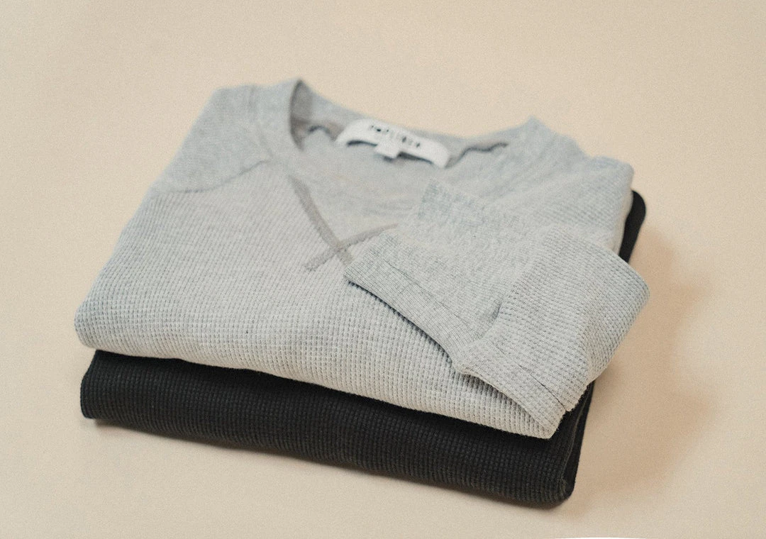 Poplinen Gloria Waffle Thermal Top - Heather Gray 6 Poplinen Gloria Waffle Thermal Top - Heather Gray