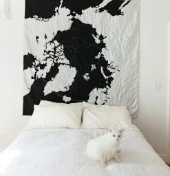 Haptic Lab Arctic Map Throw Quilt Home Goods