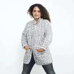 Haptic Lab Sale Broken Stripes Quilt Coat