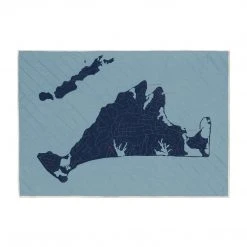 Haptic Lab Martha's Vineyard Map Throw Quilt Home Goods