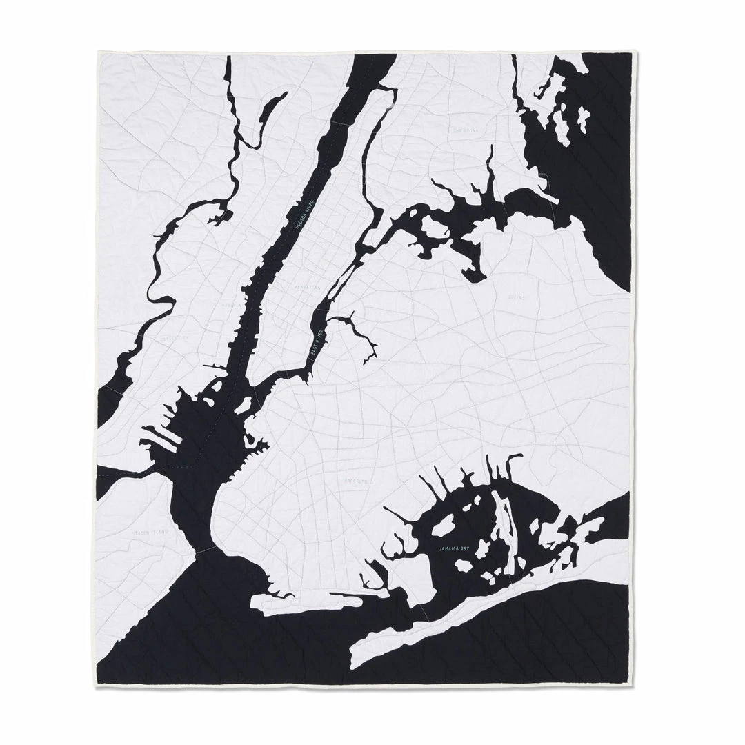 Haptic Lab Home Goods New York Harbor Map Throw Quilt 3 Haptic Lab Home Goods New York Harbor Map Throw Quilt