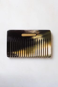 Hathorway Chai Horn Pocket Hair And Beard Comb - Dark Horn