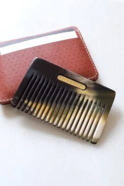 Hathorway Chai Horn Pocket Hair And Beard Comb - Dark Horn