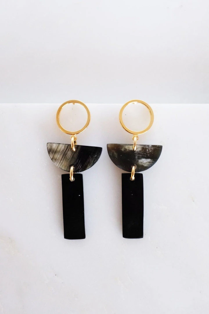 Hathorway Con Dao II Horn Post Dangle Earrings - Dark Jewelry 3 Hathorway Con Dao II Horn Post Dangle Earrings - Dark Jewelry