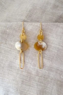 Hathorway Kinh Thanh Horn Drop Earrings - Honey Jewelry